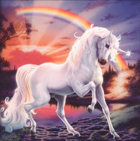 Image of Unicorn and a Rainbow - DIY Diamond Painting