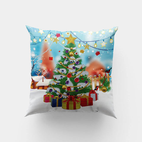 Image of Christmas Tree - DIY Diamond Painting Pillow Case