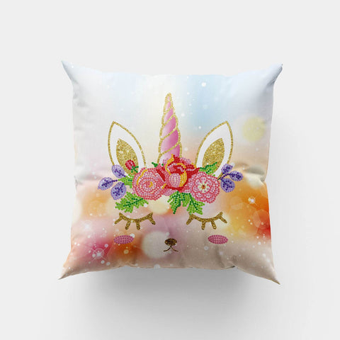 Image of Unicorn - DIY Diamond Painting Pillow Case