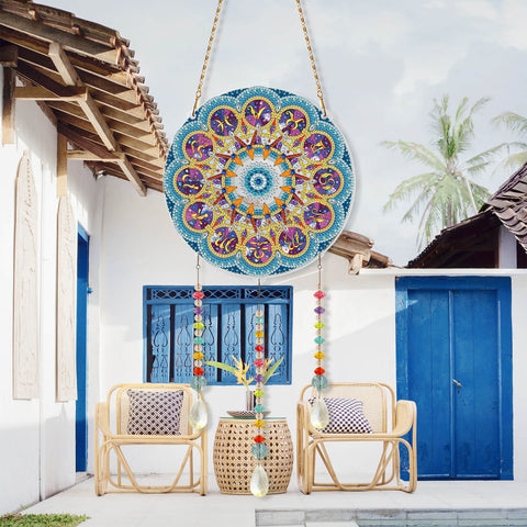 Image of Blue Mandala - DIY Diamond Painting Hanging Ornament