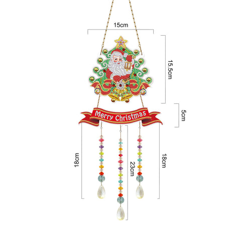 Image of Santa in Christmas Tree - DIY Diamond Painting Hanging Ornament
