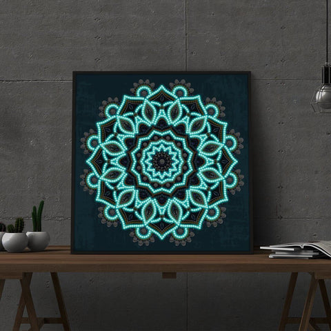 Image of Mandala #3 - DIY Diamond Painting Glow in the Dark