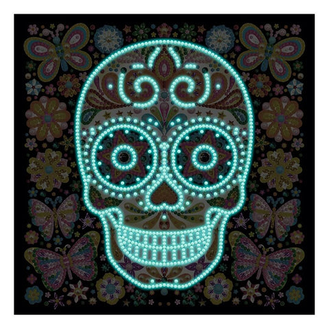 Image of Doodle Skeleton Butterfly - DIY Diamond Painting Glow in the Dark