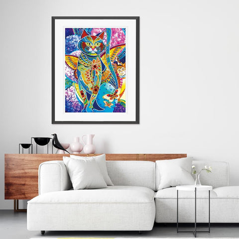 Image of Doodle Cat - DIY Diamond Painting Glow in the Dark