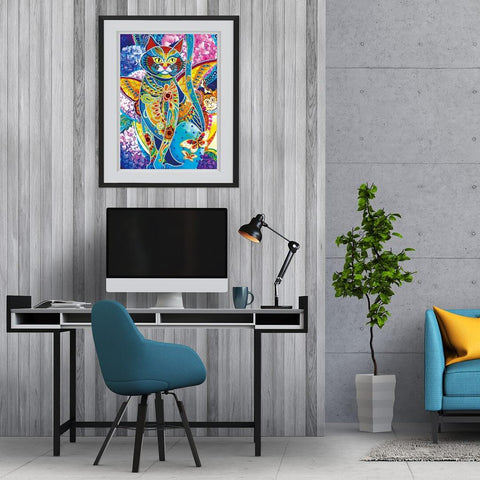 Image of Doodle Cat - DIY Diamond Painting Glow in the Dark