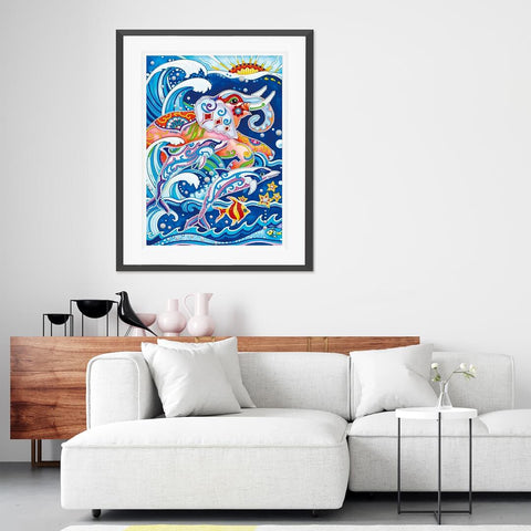 Image of Elephant And Dolphin - DIY Diamond Painting Glow in the Dark