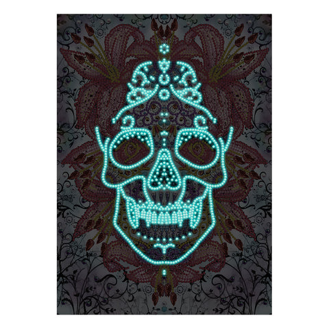 Image of Doodle Skull - DIY Diamond Painting Glow in the Dark