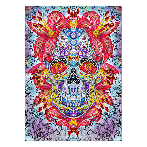 Image of Doodle Skull - DIY Diamond Painting Glow in the Dark
