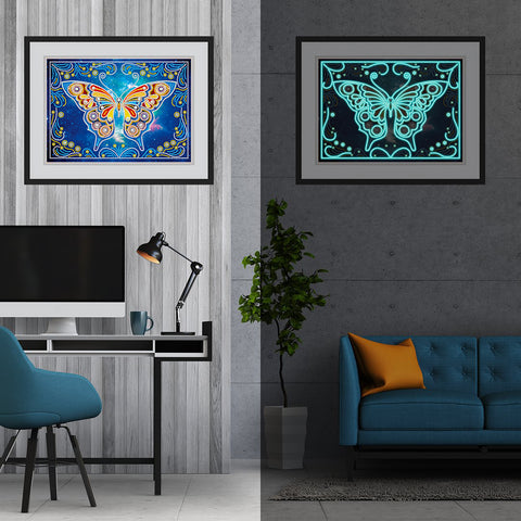 Image of Butterfly - DIY Diamond Painting Glow in the Dark