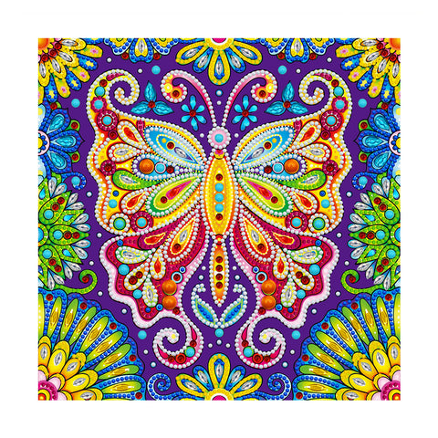Image of Doodle Butterfly - DIY Diamond Painting Glow in the Dark