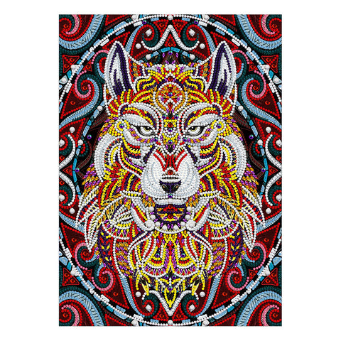 Image of Fierce Wolf - DIY Diamond Painting Glow in the Dark