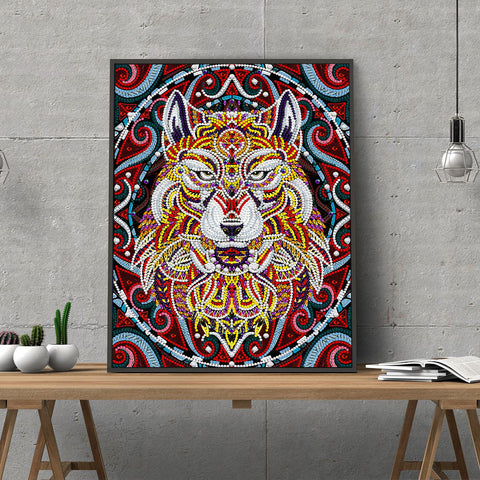 Image of Fierce Wolf - DIY Diamond Painting Glow in the Dark