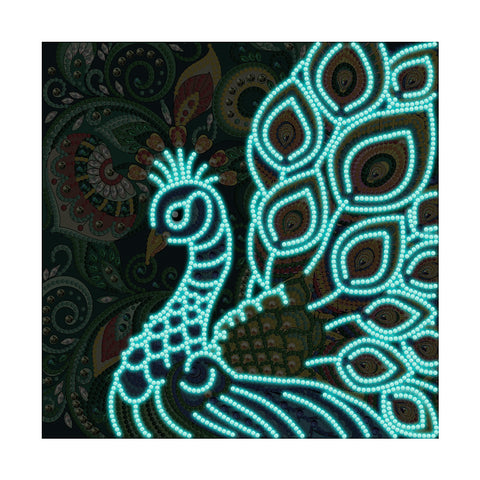 Image of Peacock - DIY Diamond Painting Glow in the Dark