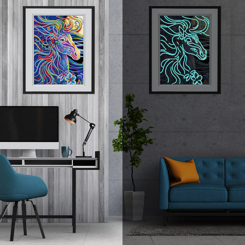 Image of Pegasus - DIY Diamond Painting Glow in the Dark
