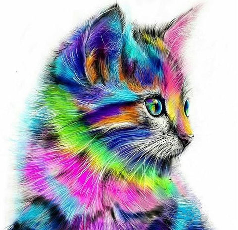 Image of Colored Kitten - DIY Diamond Painting