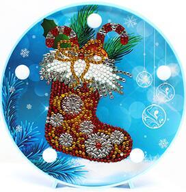 Image of Christmas Stocking - DIY Diamond Painting LED Lamp