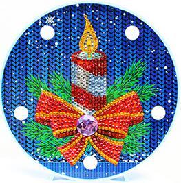 Image of Candle Ring Wreath - DIY Diamond Painting LED Lamp