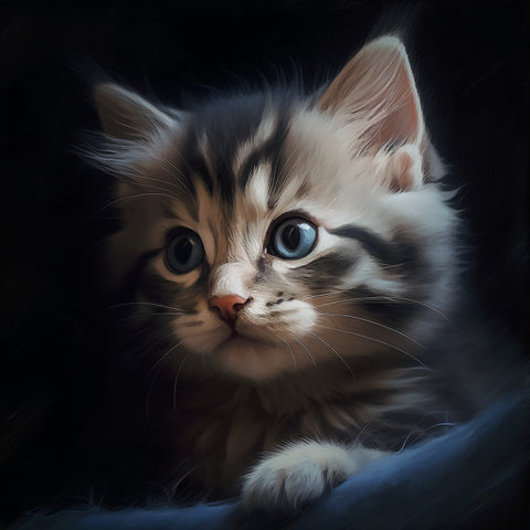 Image of Adorable Kitten Portrait - DIY Diamond Painting