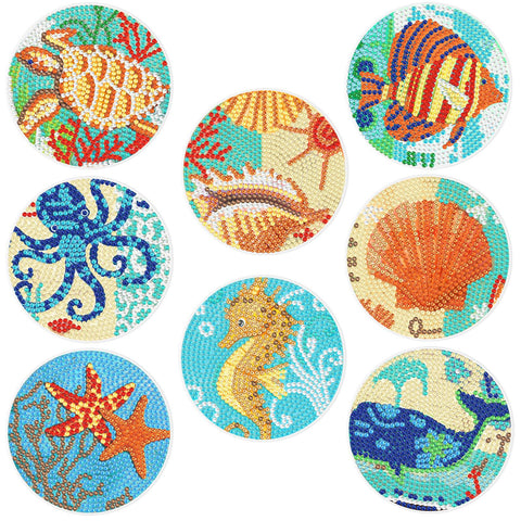 Image of Aquatic Animals Diamond Painting Coaster