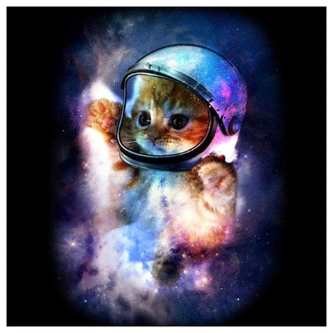 Image of Diamond Painting of Astronaut Kitten