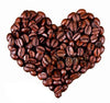 Diamond painting of a heart-shaped arrangement of coffee beans