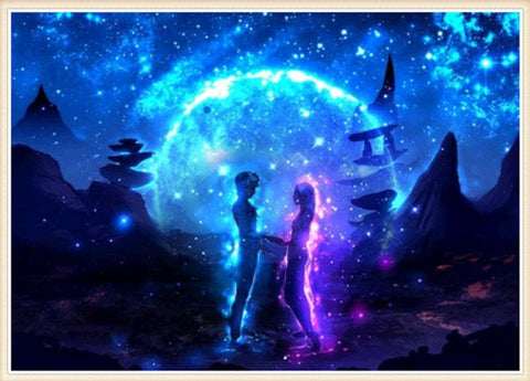 Image of Colorful Couple Sky Landscape Diamond Painting