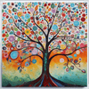 Colorful and Whimsical Tree Scene - DIY Diamond Painting