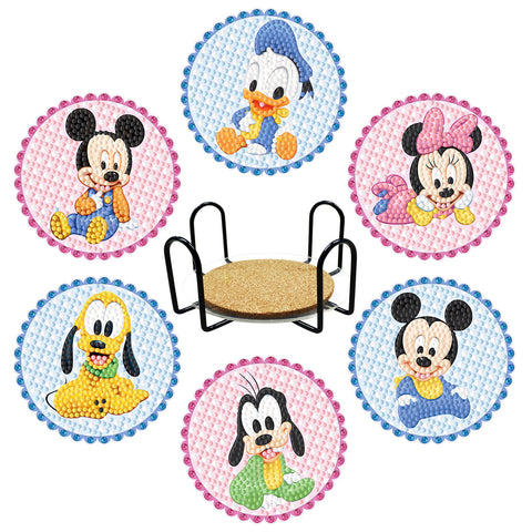 Image of Delightful Cartoons Diamond Painting Coaster