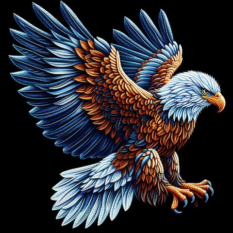Image of Diamond painting of a majestic bald eagle soaring