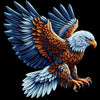 Diamond painting of a majestic bald eagle soaring