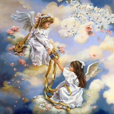 Image of Cute Baby Diamond Painting with Guardian Angel