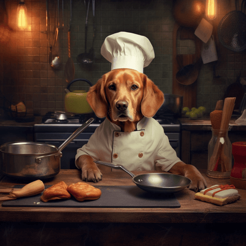 Image of Dog Chef in the Kitchen - DIY Diamond Painting