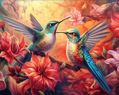 Image of Enchanting Hummingbirds - DIY Diamond Painting