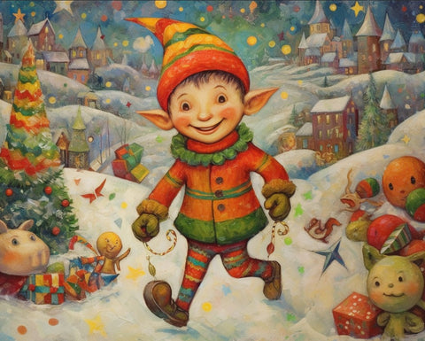 Image of Holiday Elf Delight - DIY Diamond Painting