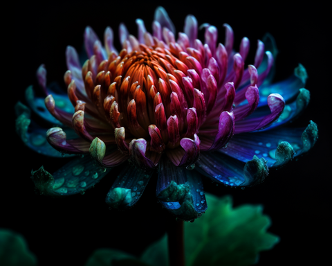 Image of Iridescent Chrysanthemum Fantasy - DIY Diamond Painting