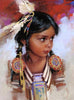 A young Native American girl in traditional attire