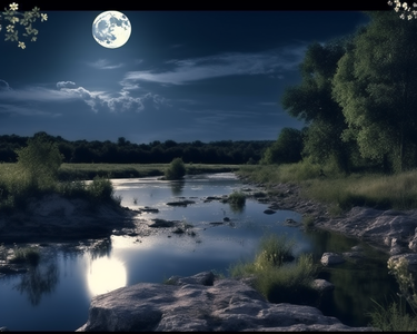 Moonlit River Reflections - DIY Diamond Painting