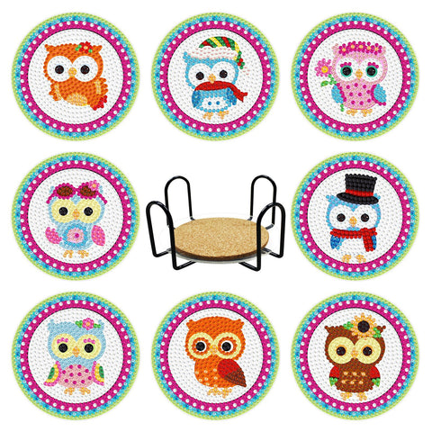 Image of Owls Diamond Painting Coaster