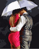 Diamond Painting of Romantic Couple Sharing Umbrella in Rain