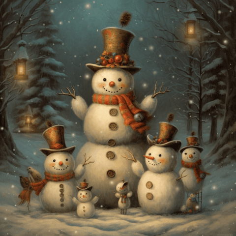 Image of Snowman Hugs and Happiness - DIY Diamond Painting