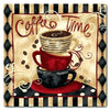 Diamond painting of stacked coffee cups with the text "Coffee Time"