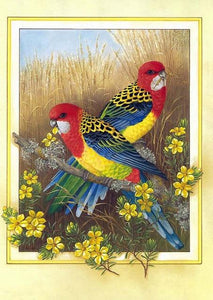 Diamond painting of two birds on a branch of tree