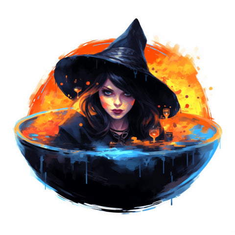 Image of Witch on a Wok - DIY Diamond Painting
