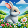 Diamond painting depicting a charming bunny with a sweet expression.