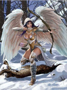 Archer Angel in the winter forest diamond painting