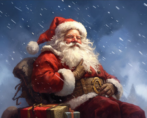 Image of Diamond painting of Beaming Santa Claus