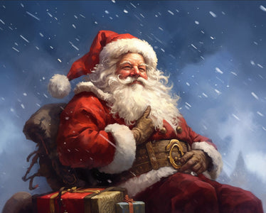 Diamond painting of Beaming Santa Claus