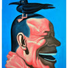 Black Bird on Grinning Man's Head Diamond Painting