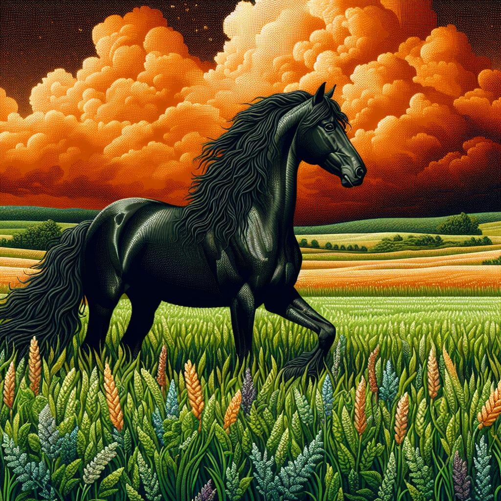 Black Horse Diamond Painting