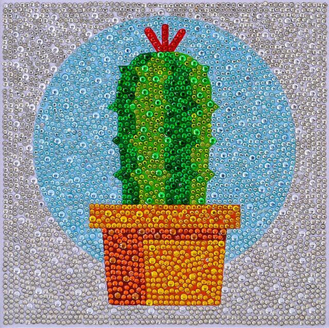 Image of Diamond painting of a desert cactus in a terracotta pot